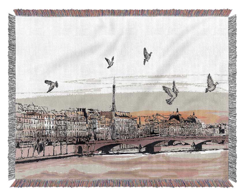 Eiffel Tower France 10 Woven Blanket