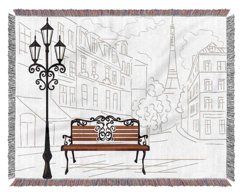 Eiffel Tower Streets 11 Woven Blanket