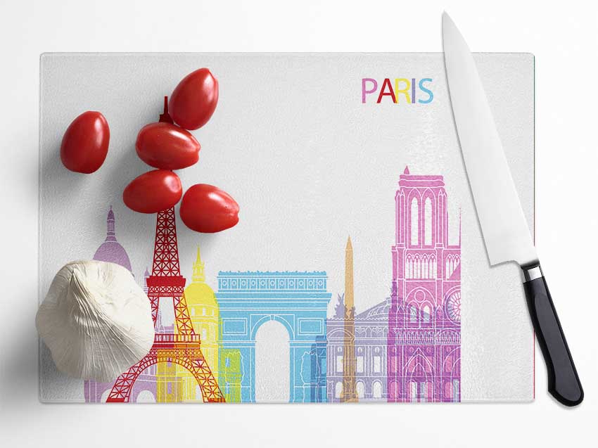 Eiffel Tower France 8 Glass Chopping Board