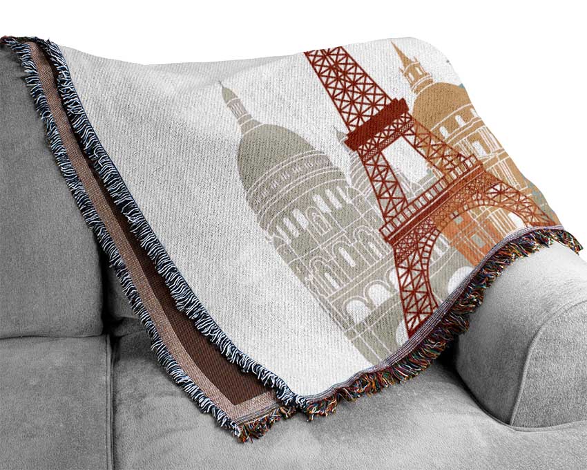 Eiffel Tower France 8 Woven Blanket