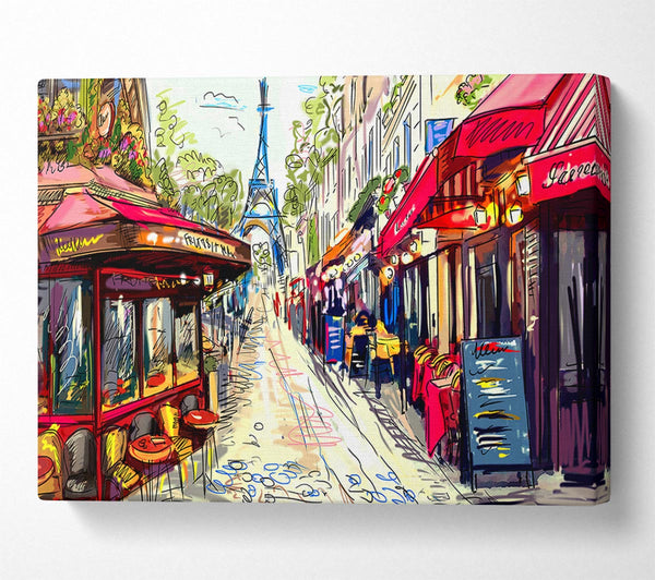 Picture of Eiffel Tower Streets 19 Canvas Print Wall Art