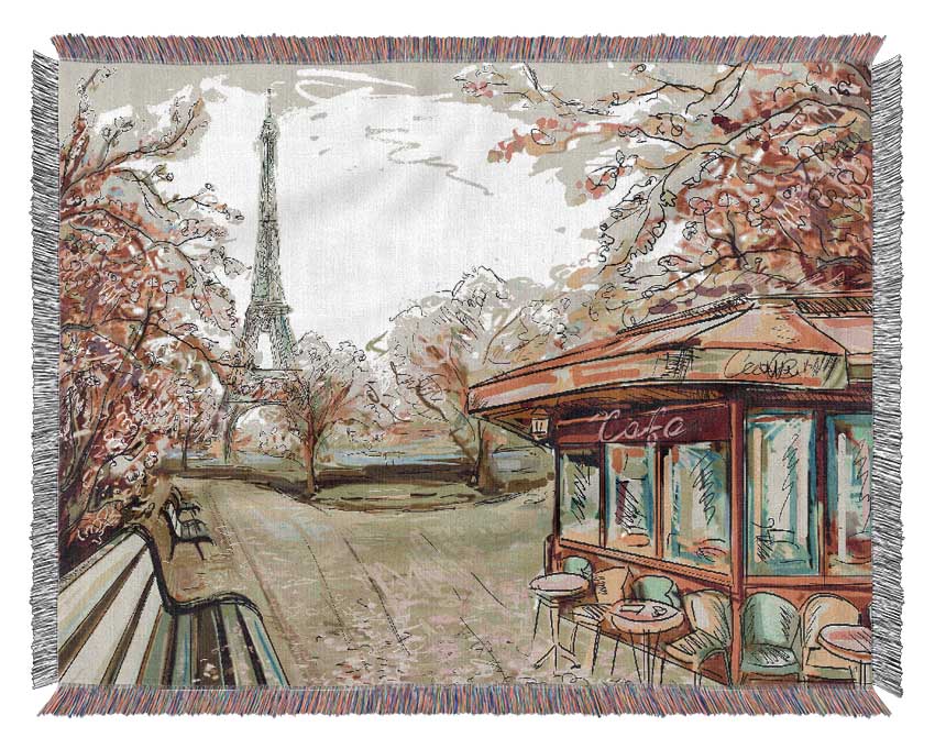 Eiffel Tower Streets 10 Woven Blanket