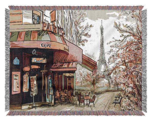 Eiffel Tower Streets 8 Woven Blanket