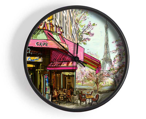 Eiffel Tower Streets 8 Clock - Wallart-Direct UK