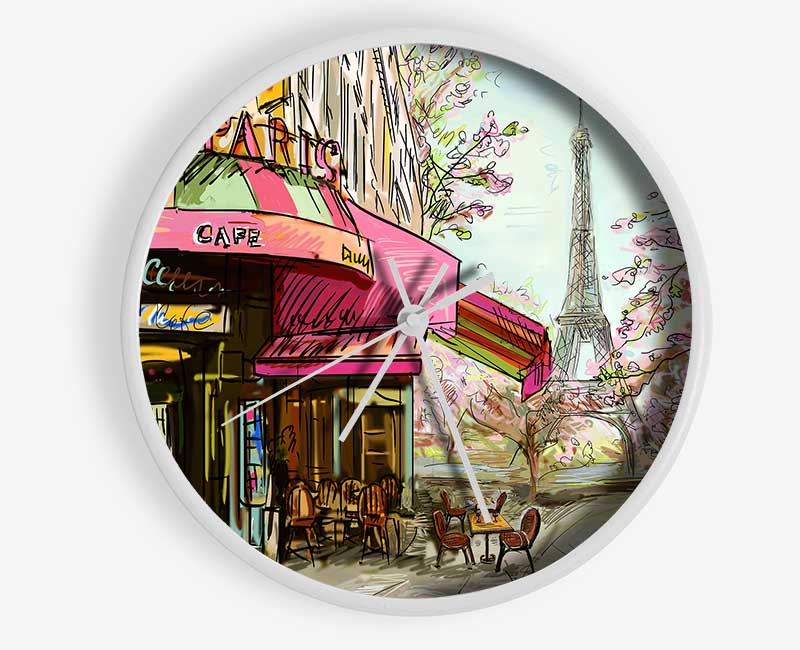 Eiffel Tower Streets 8 Clock - Wallart-Direct UK