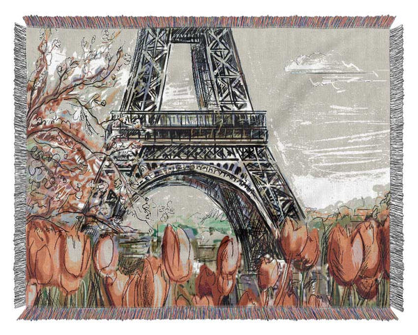 Eiffel Tower Close Up 3 Woven Blanket