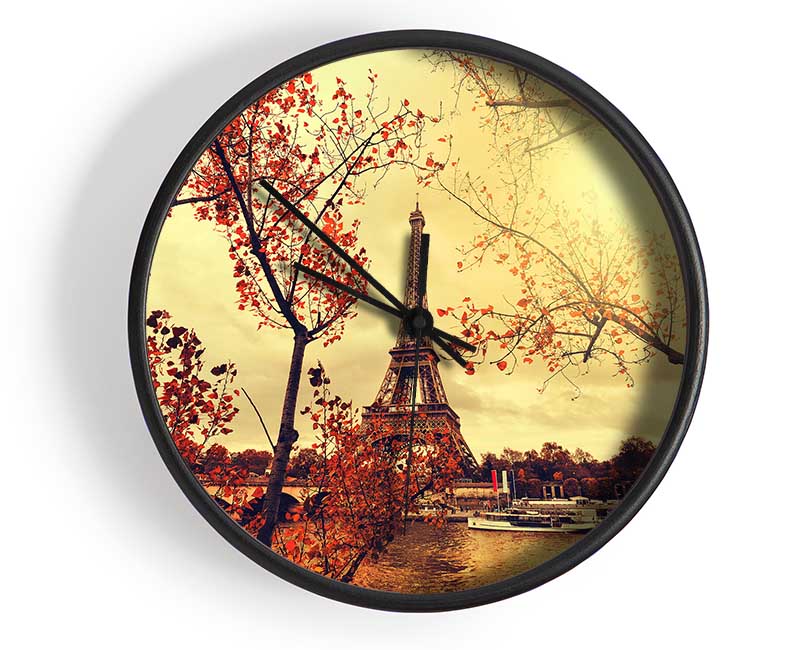 Eiffel Tower Retro 12 Clock - Wallart-Direct UK