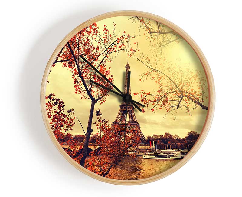 Eiffel Tower Retro 12 Clock - Wallart-Direct UK