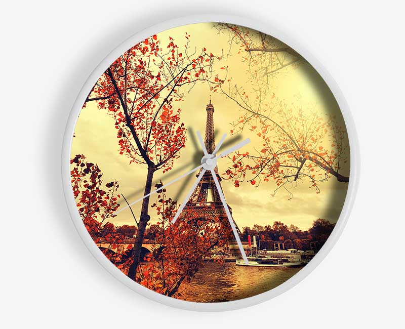 Eiffel Tower Retro 12 Clock - Wallart-Direct UK