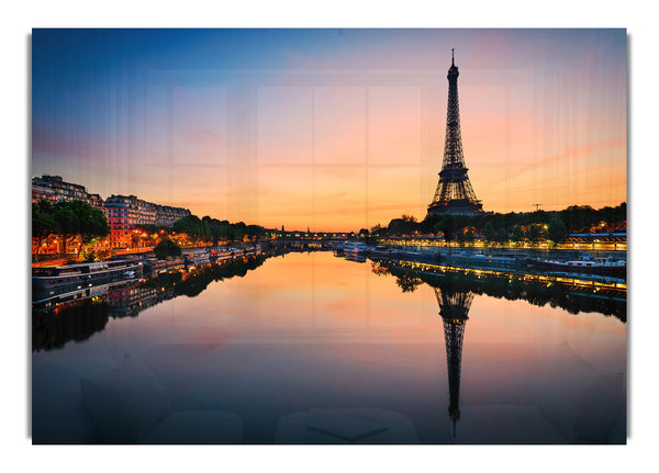 Eiffel Tower Over The River Seine 3