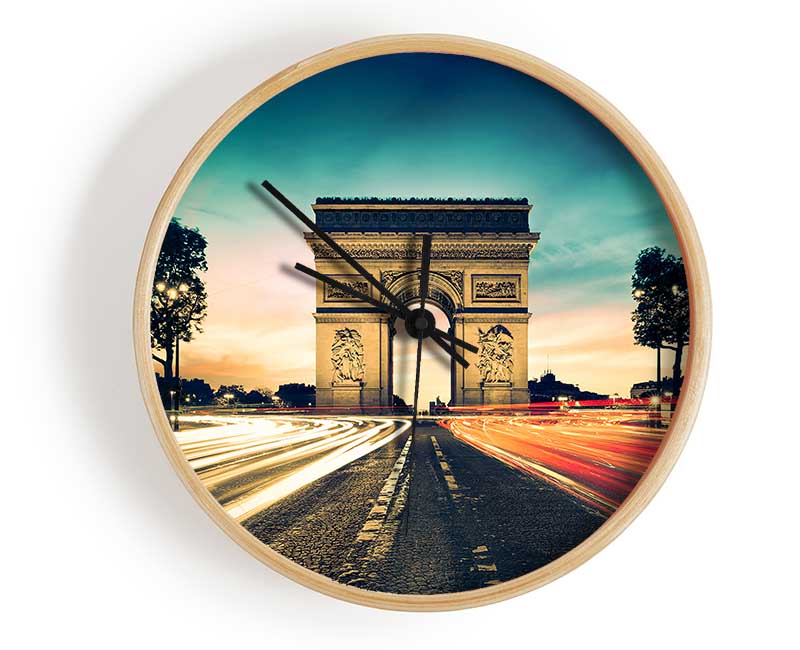 Arc De Triomphe 9 Clock - Wallart-Direct UK