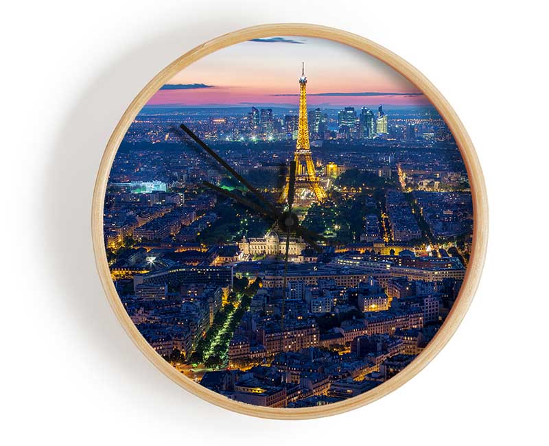 Eiffel Tower Night Light Clock - Wallart-Direct UK