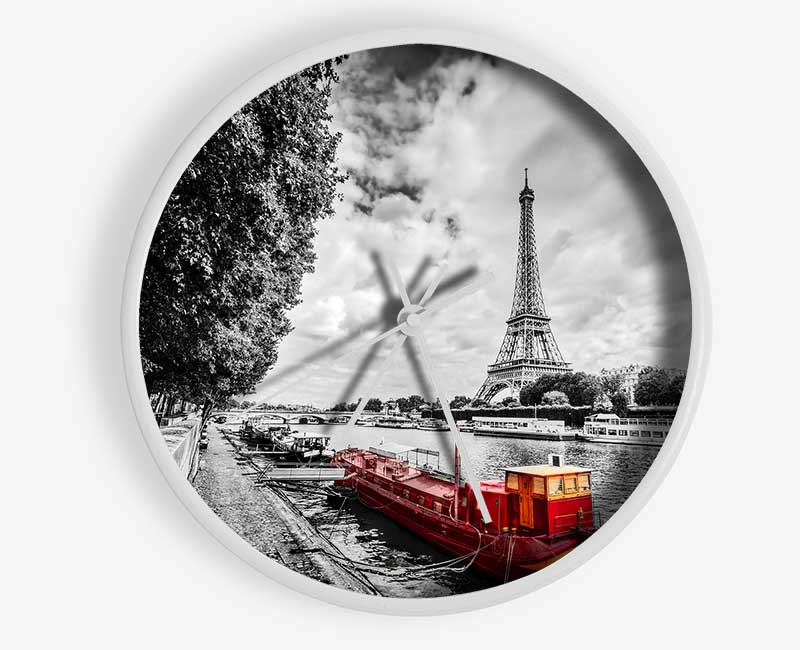 Eiffel TowerRiver Seine Clock - Wallart-Direct UK