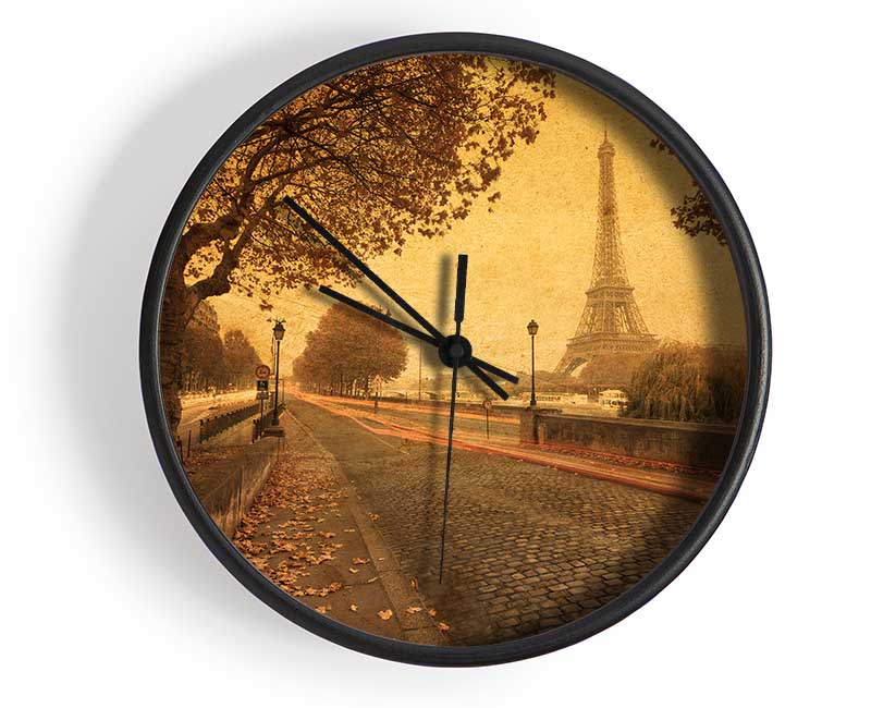 Eiffel Tower Retro 11 Clock - Wallart-Direct UK