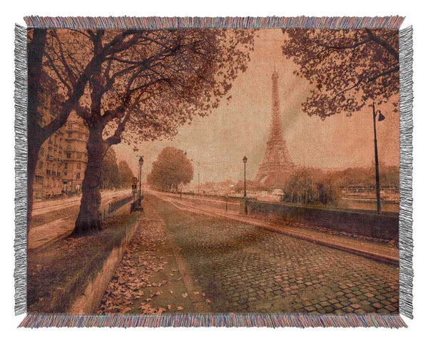 Eiffel Tower Retro 11 Woven Blanket