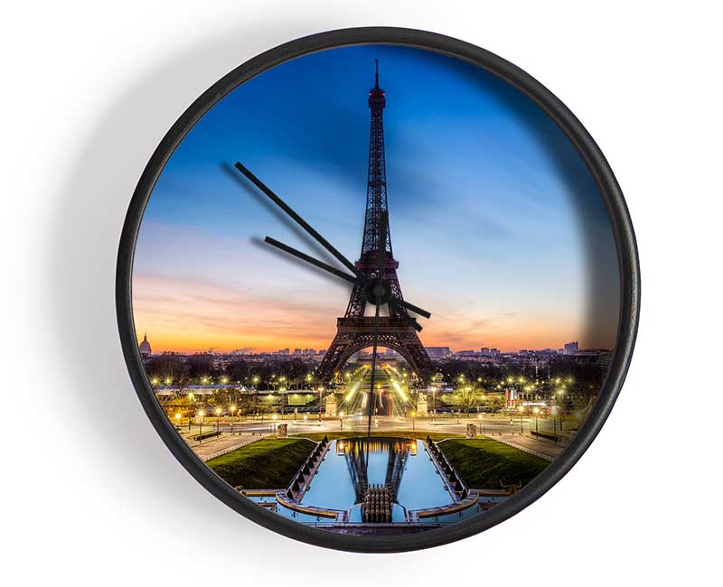 Eiffel Tower Night Lights Clock - Wallart-Direct UK