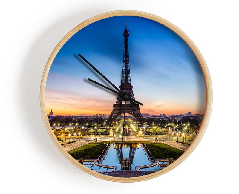 Eiffel Tower Night Lights Clock - Wallart-Direct UK