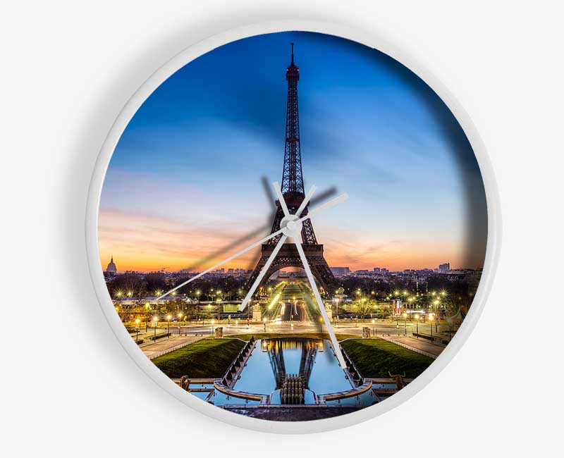 Eiffel Tower Night Lights Clock - Wallart-Direct UK