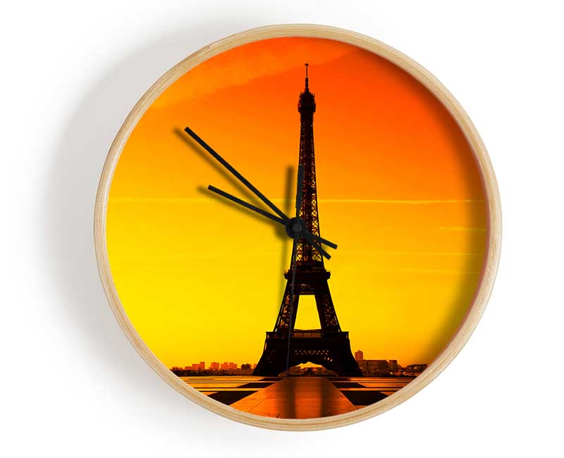 Eiffel Tower Sunset 5 Clock - Wallart-Direct UK