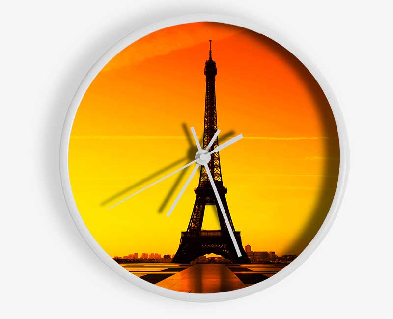 Eiffel Tower Sunset 5 Clock - Wallart-Direct UK