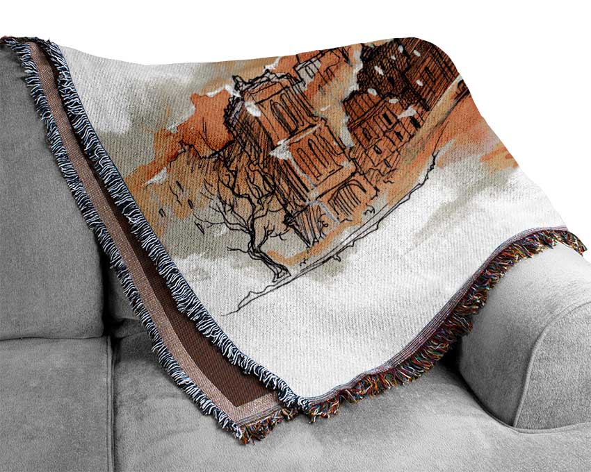 Eiffel Tower Over The City 2 Woven Blanket