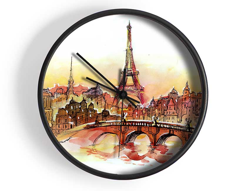 Eiffel Tower Over The City 2 Clock - Wallart-Direct UK