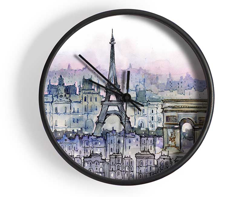 Eiffel Tower Over The City 6 Clock - Wallart-Direct UK