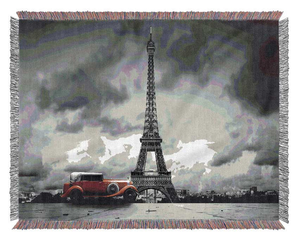 Eiffel Tower Red Classic Woven Blanket