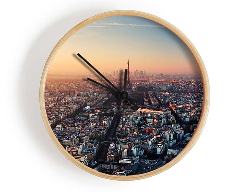 Eiffel Tower Over The City 5 Clock - Wallart-Direct UK