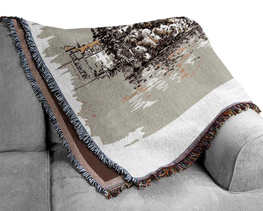 Charles Bridge Watercolour Woven Blanket