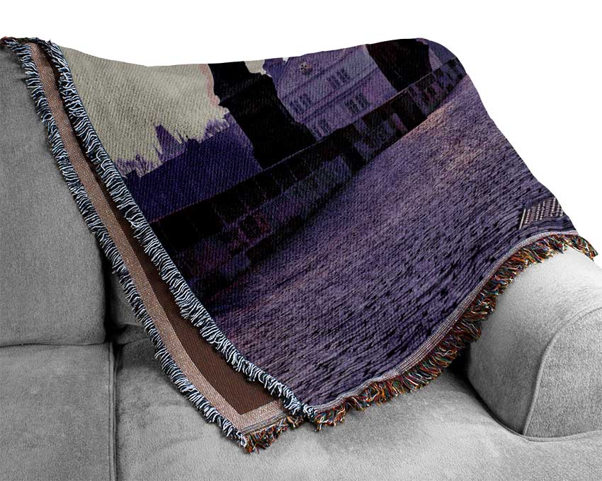 Charles Bridge At Dusk Woven Blanket