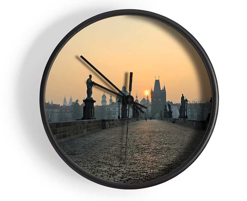 Charles Bridge Sunset Clock - Wallart-Direct UK