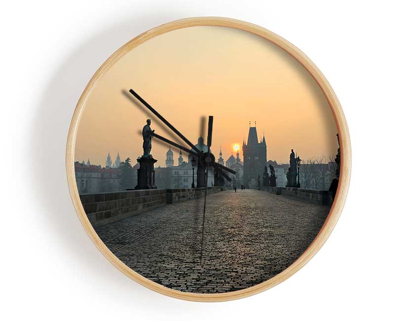 Charles Bridge Sunset Clock - Wallart-Direct UK