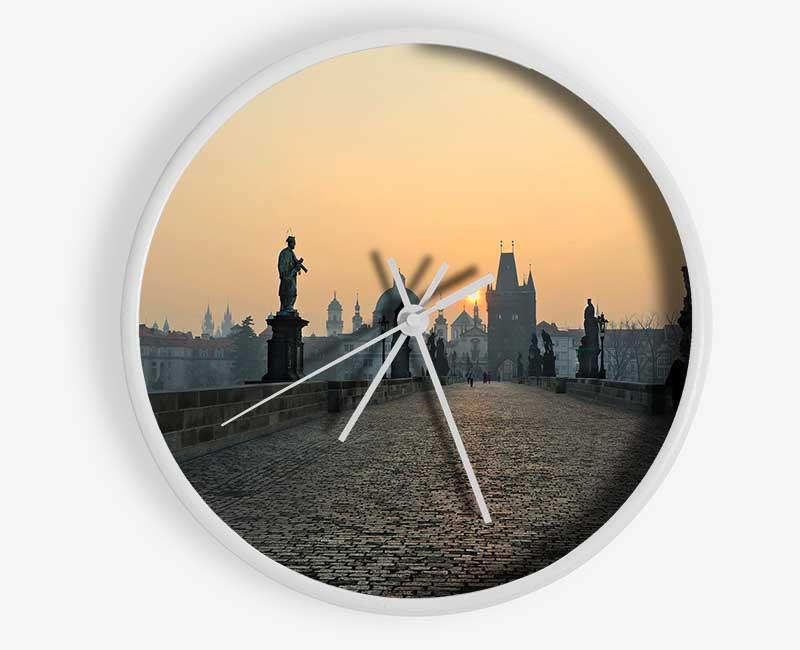 Charles Bridge Sunset Clock - Wallart-Direct UK