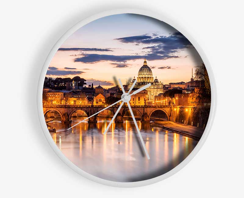 Charles Bridge Beautiful Golden Clock - Wallart-Direct UK