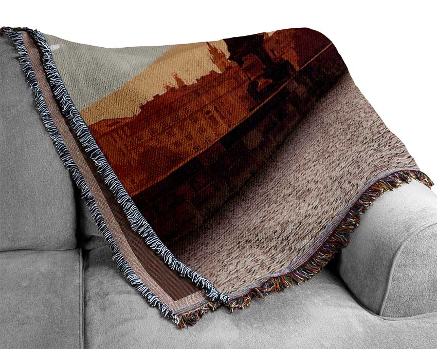 Charles Bridge Morning Glow Woven Blanket