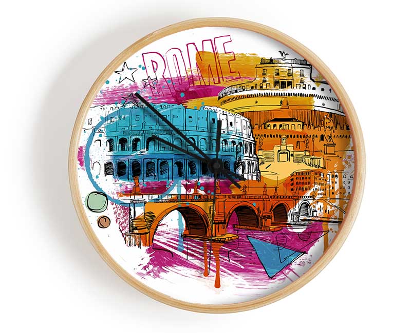 Rainbow City 1 Clock - Wallart-Direct UK