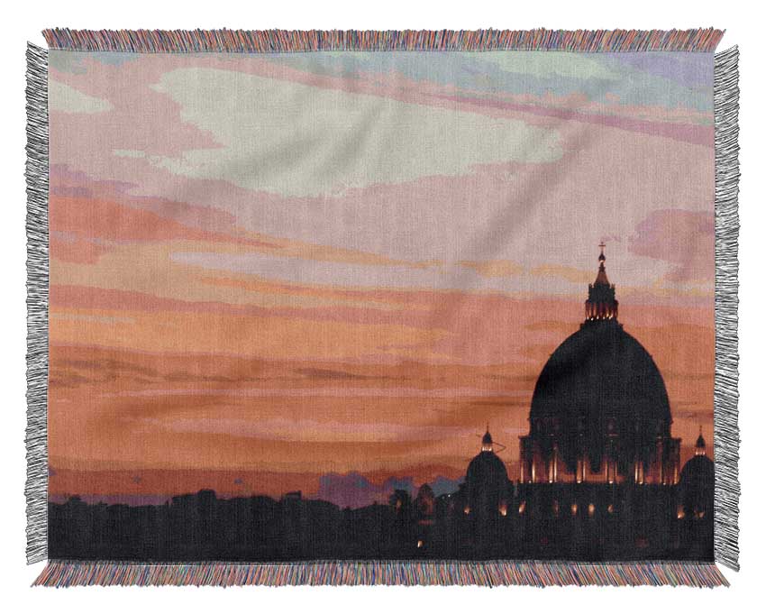 St Peters Basilica Pink Woven Blanket