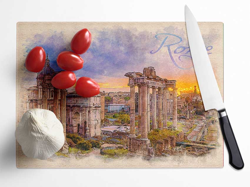 The Roman Forum Glass Chopping Board