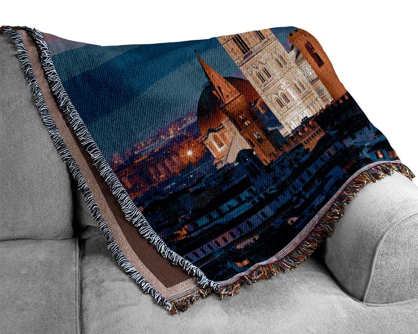 St Peter's Basilica Night Glow Woven Blanket