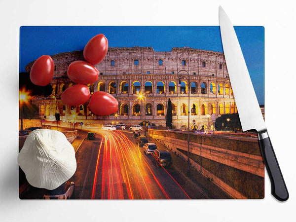 Colosseum Night Speed Glass Chopping Board