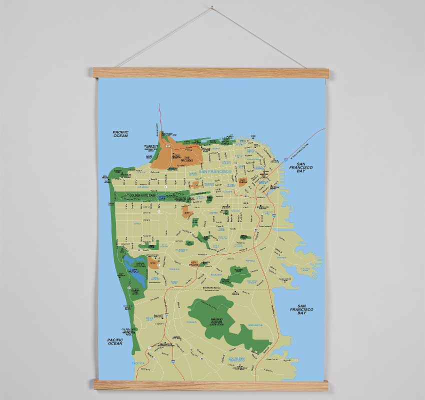 Map Of The City 1 Hanging Poster - Wallart-Direct UK