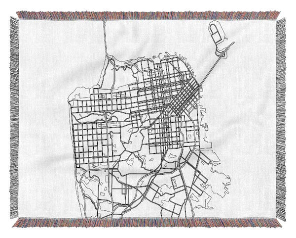 Map Of The City 2 Woven Blanket