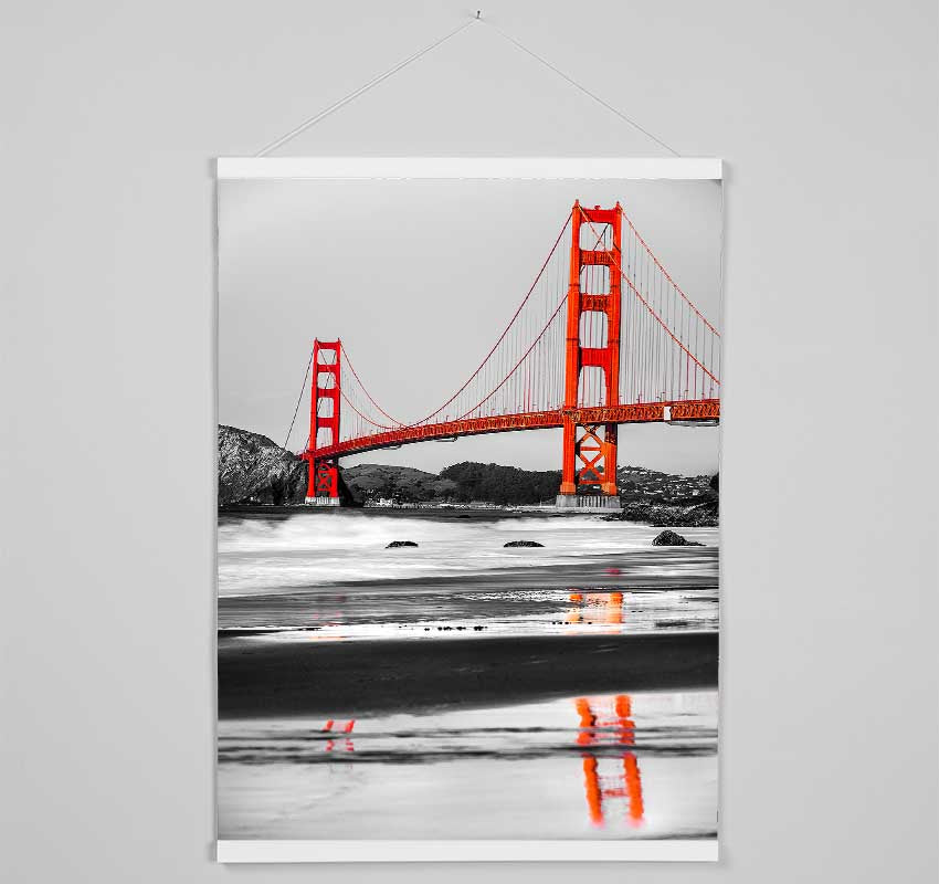 Golden Gate Bridge Red Reflections Hanging Poster - Wallart-Direct UK