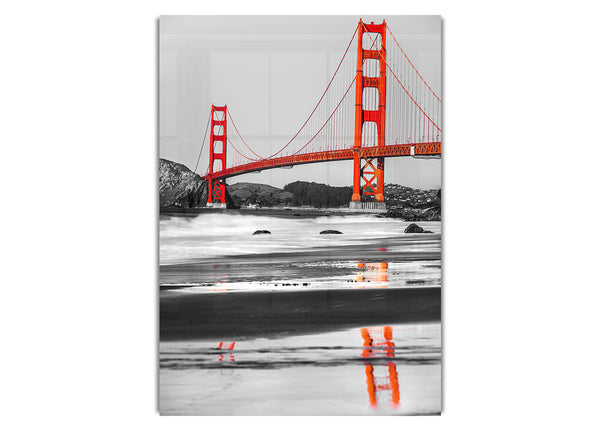 Golden Gate Bridge Red Reflections