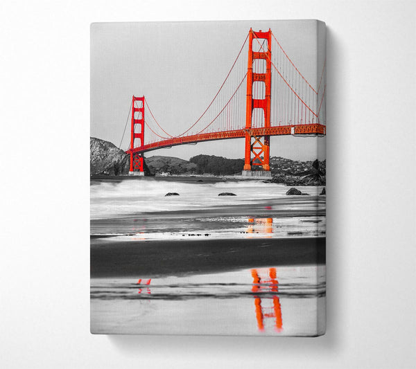 Picture of Golden Gate Bridge Red Reflections Canvas Print Wall Art