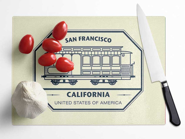 Cable Car 4 Glass Chopping Board