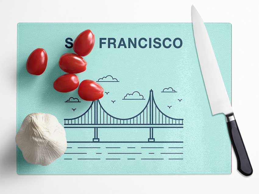 Golden Gate Bridge 2 Glass Chopping Board