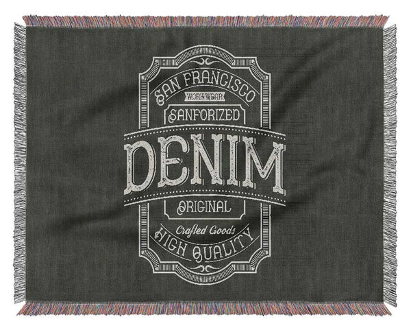 Denim Poster Woven Blanket