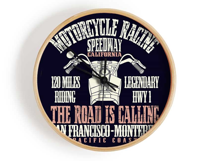 The Pacific Coastline Motorcycle Race Clock - Wallart-Direct UK